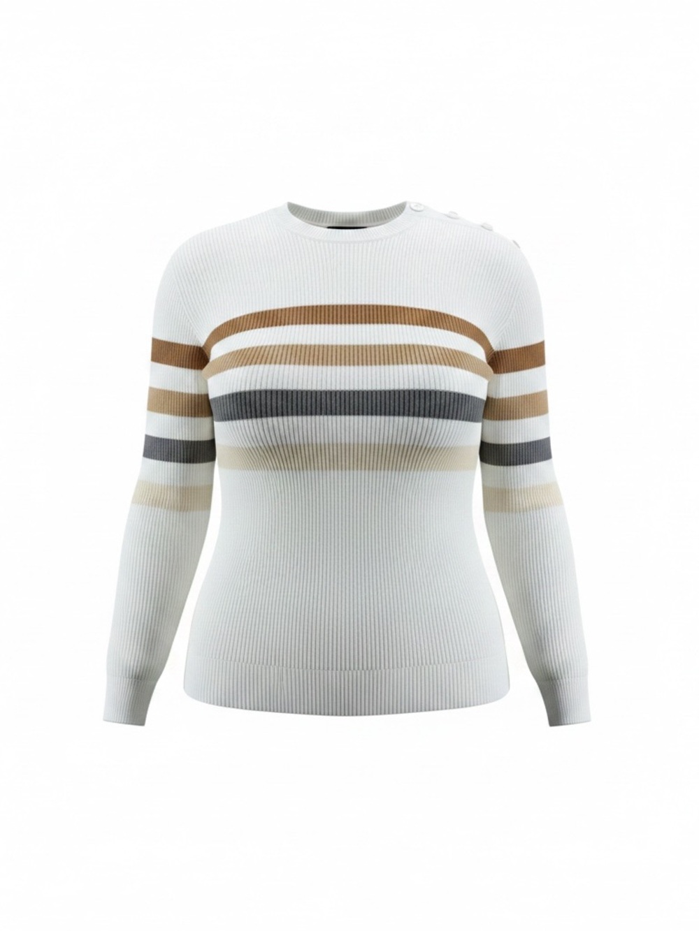 Lane Bryant NWT 22/24 Cream‎ Striped Sweater